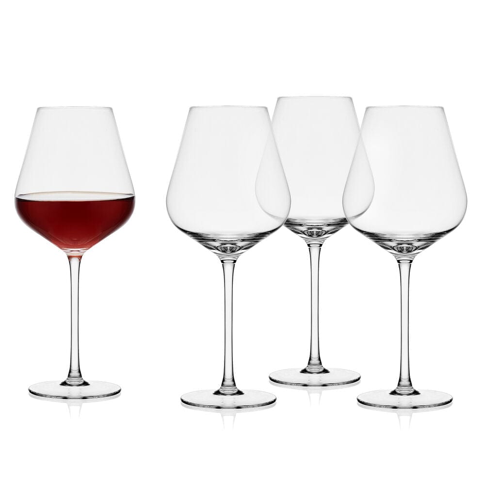 Premium Samantha Set of 4 Crystal Red Wine Glasses - Elegant Stemware for Cabernet, Merlot & Pinot Noir - Perfect for Dinner Parties, Romantic Evenings & Wine Tasting Events