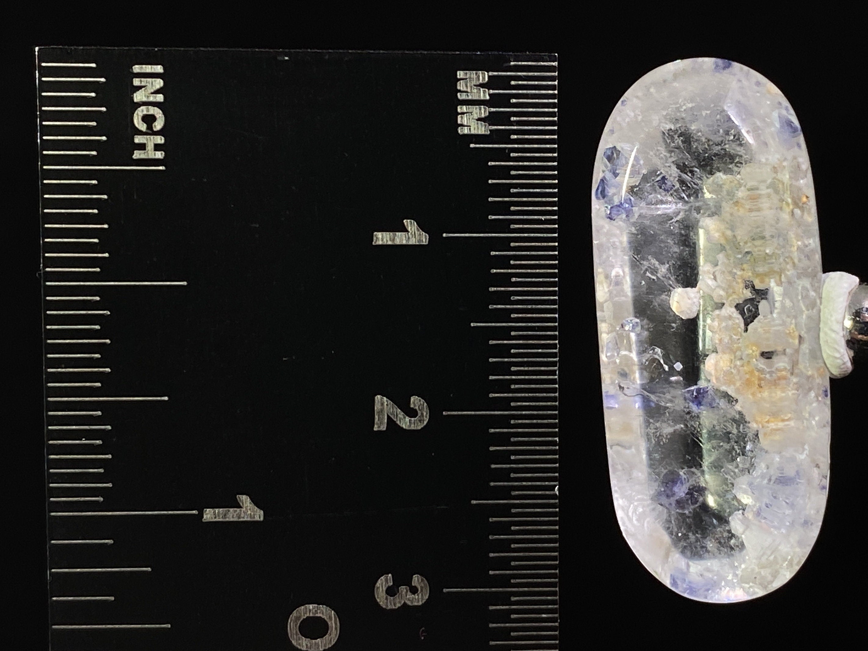 Fluorite in Clear Quartz Cabochon - Rare Gemstone for Jewelry Making, Healing Crystals (47494) - Perfect for Pendants, Rings & Spiritual Healing