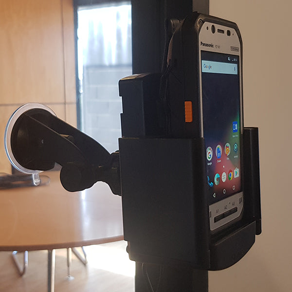 Panasonic Toughpad FZ-N1 Car Mount Holder with Extended Battery & Hand Strap - Secure Vehicle Charging Solution for Rugged Tablet - Perfect for Delivery Drivers, Field Workers & Outdoor Professionals
