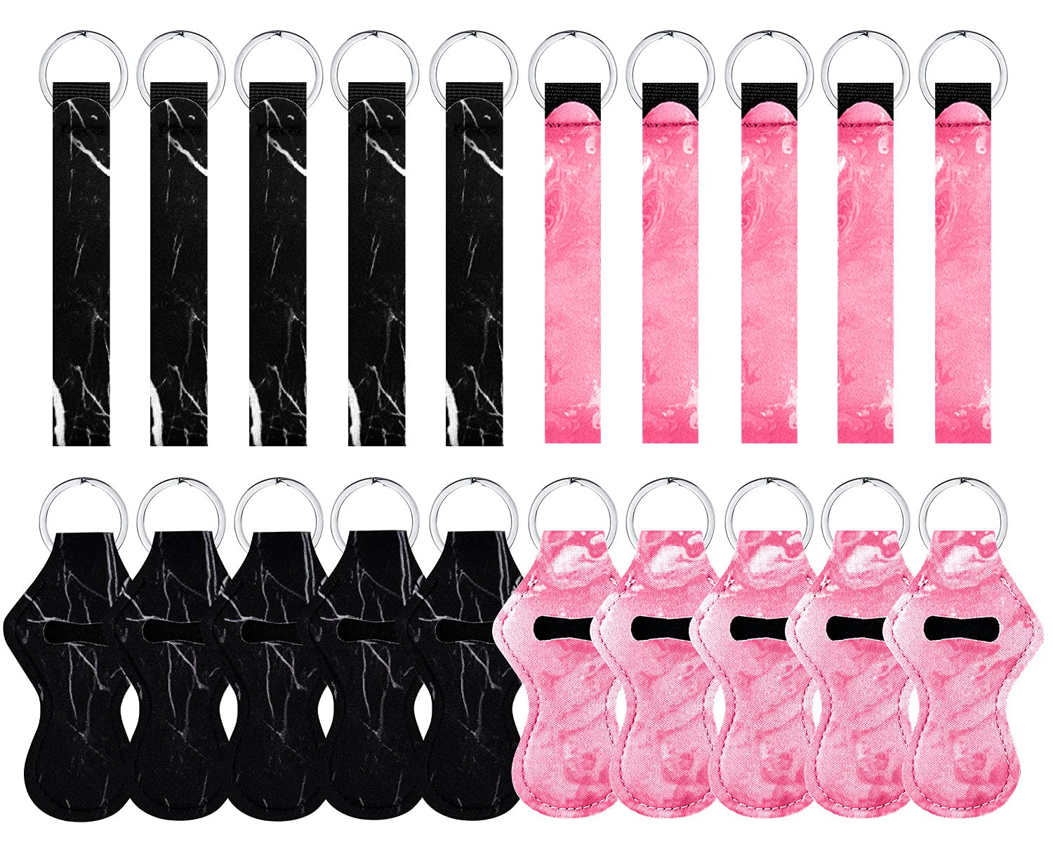 20 Pcs Durable Chapstick Holder Keychains - Lipstick & Chapstick Tracker with Secure Lock - Perfect for Gym, Hiking, and Outdoor Activities