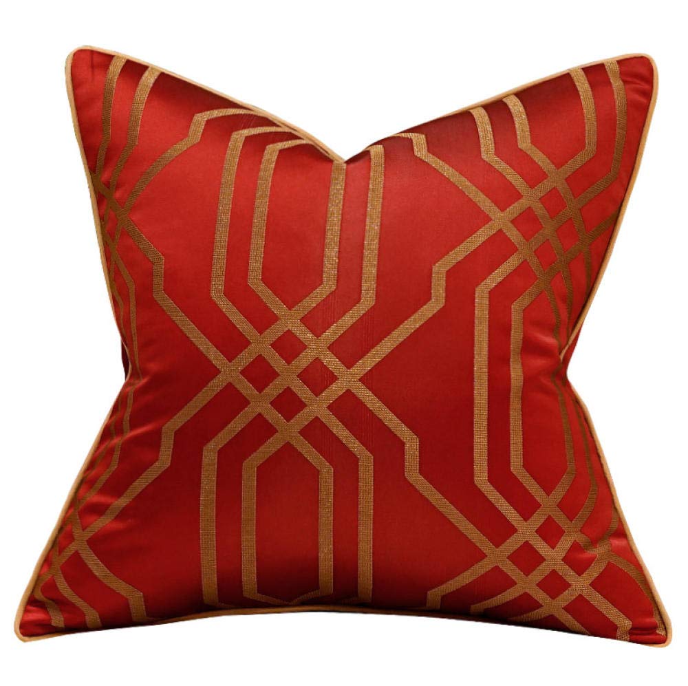 QWE Soft Comfortable Sofa Cushion - 18x18 Inch Red Decorative Pillow for Living Room, Bedroom, Sofa & Headboard - Lumbar Support & Home Decor - Perfect for Relaxing, Reading & Enhancing Your Living Space