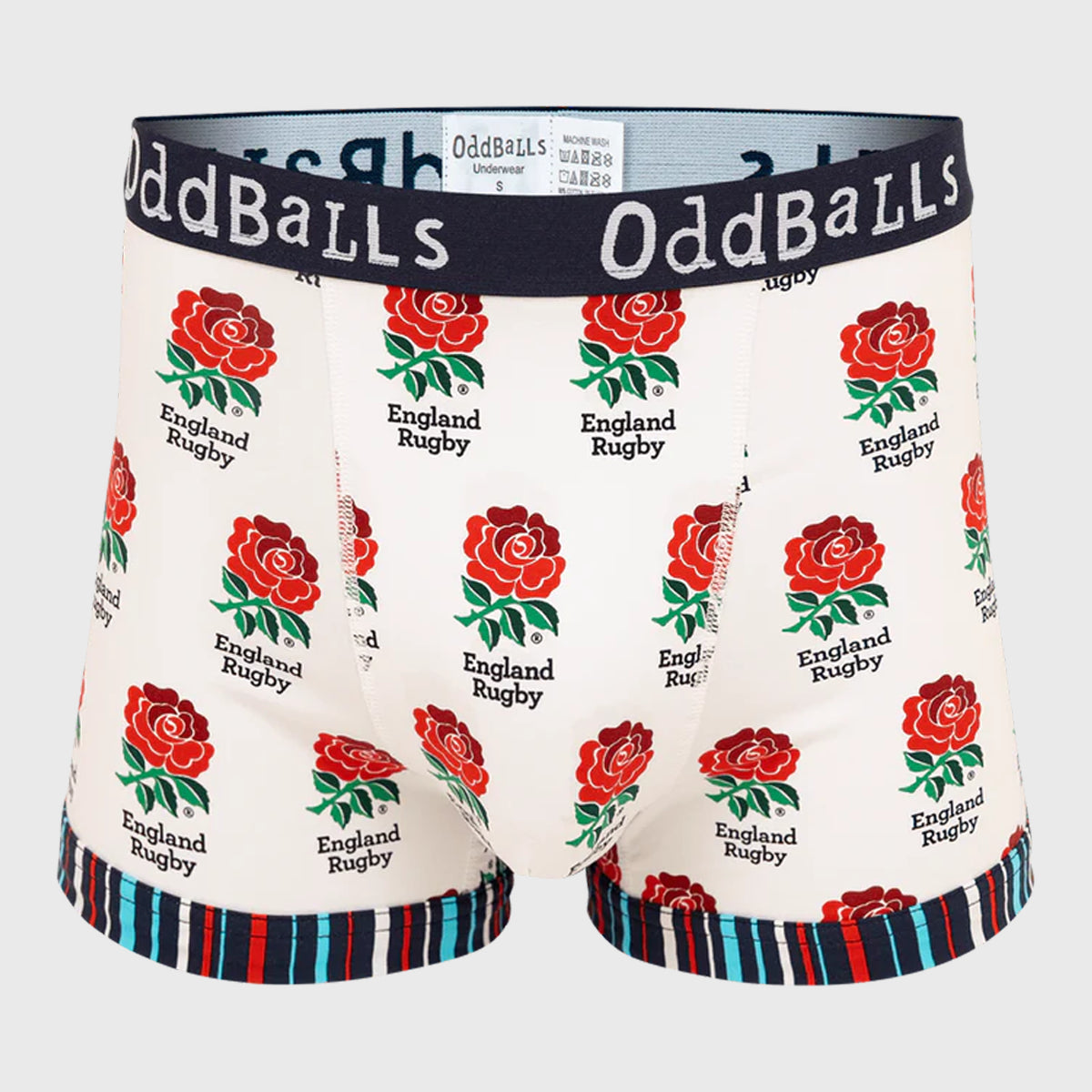OddBalls England Rugby Home Boxer Shorts - Comfortable Cotton Underwear for Men - Perfect for Sports, Travel & Everyday Wear
