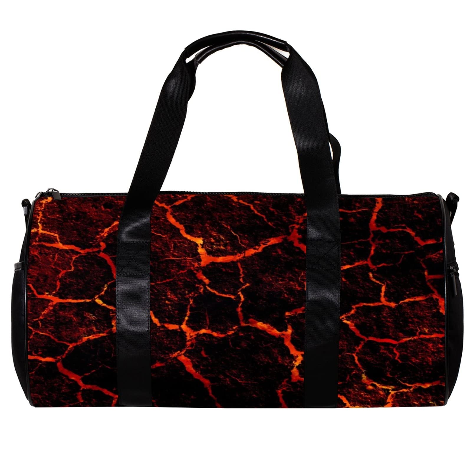 Best Gym Bag for Women & Men - Large Sports Duffle Bag with Lava Print - Foldable Travel Bag for Workout, Yoga, School & Travel - Perfect for Gym, Sports & Weekend Getaways