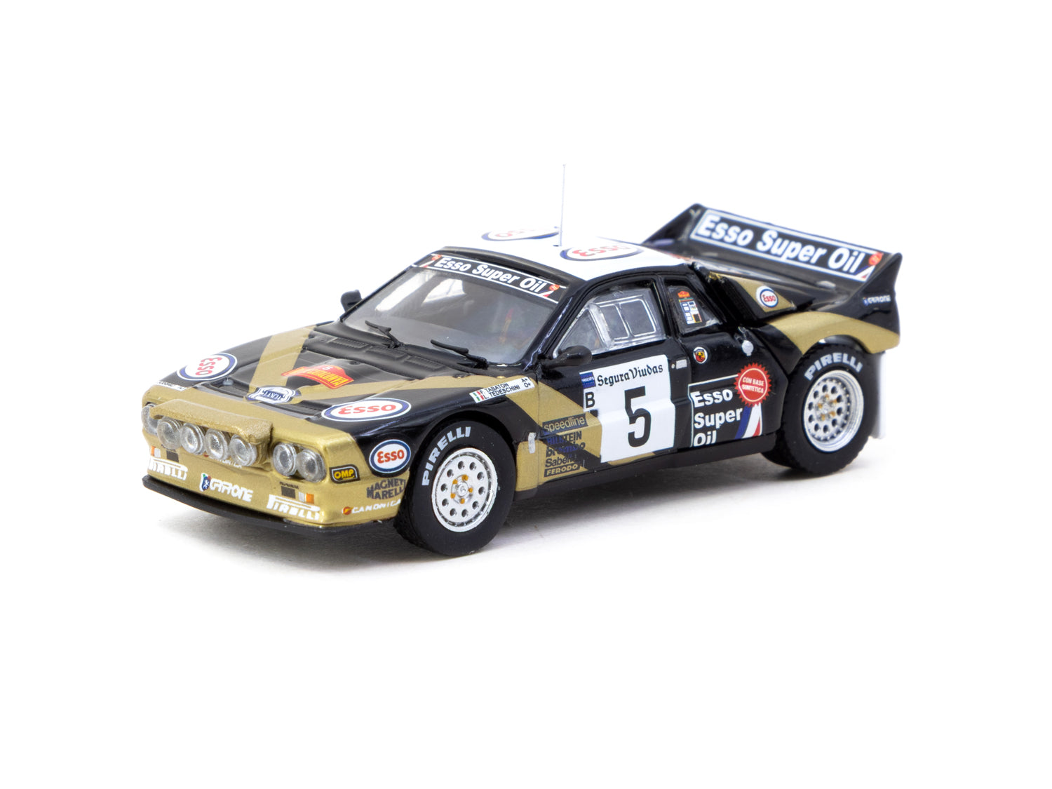 Tarmac Works 1/64 Scale Lancia 037 Rally Car - 1985 Catalunya Rally #5 Diecast Model - Perfect for Collectors & Racing Enthusiasts - Display Case & Home Decor