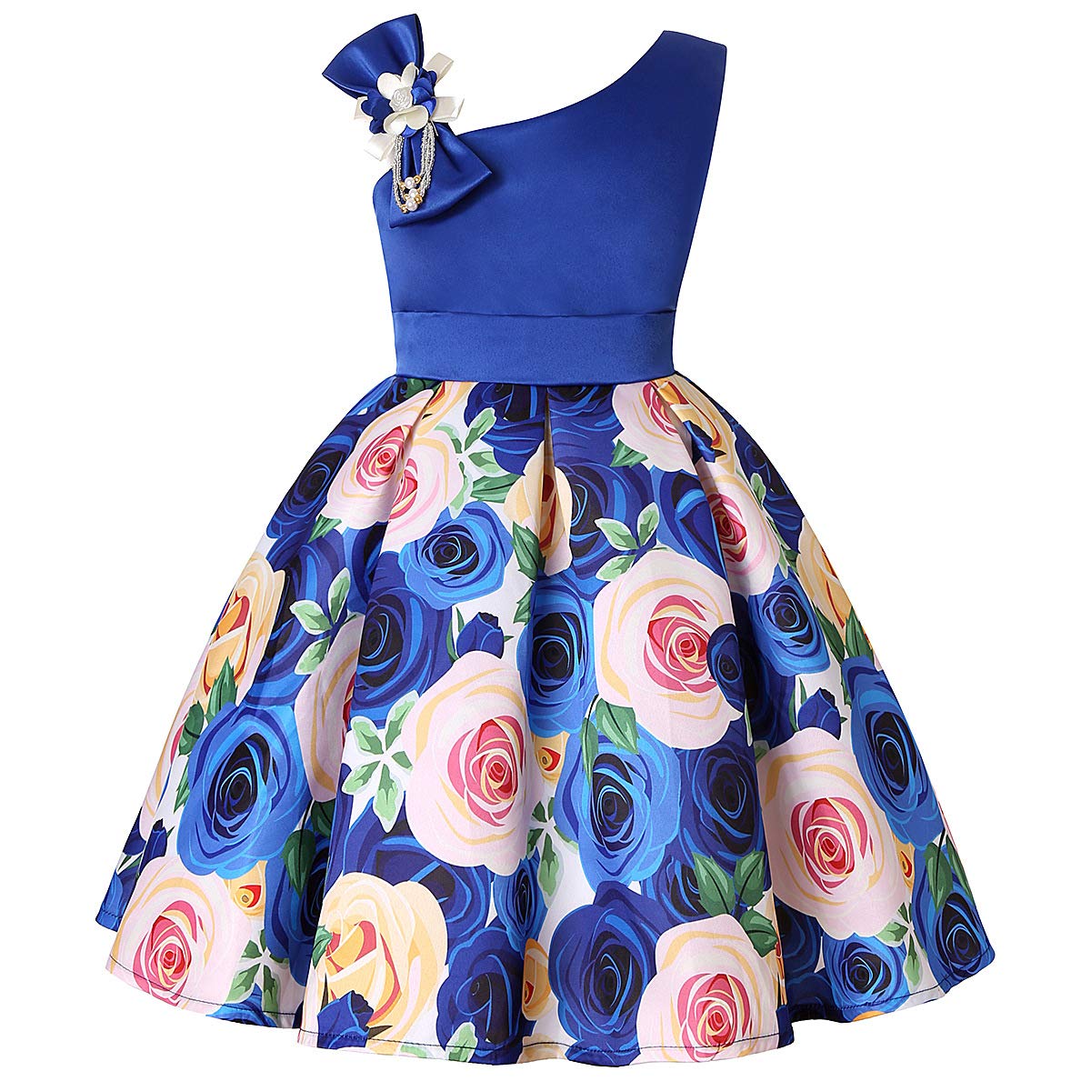2-9T Floral Flower Girls Dresses for Toddlers - Striped Pageant Dress for Weddings, Parties & Special Occasions