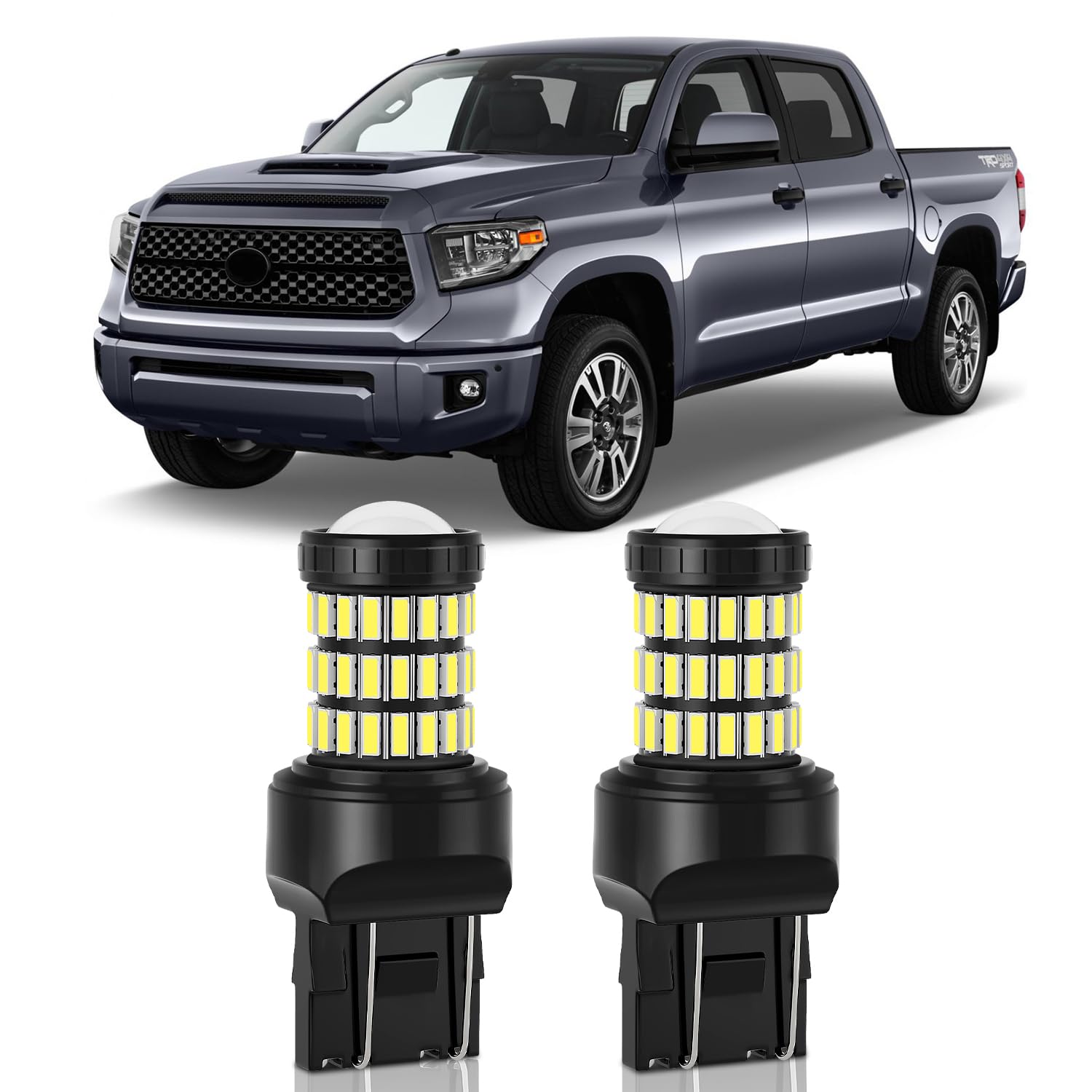 Xenon White T20 7443 7444 7440 LED Bulbs - Super Bright Backup Reverse Lights - Compatible with 2014-2021 Toyota Tundra - Pack of 2 - Perfect for Night Driving & Enhanced Rear Visibility
