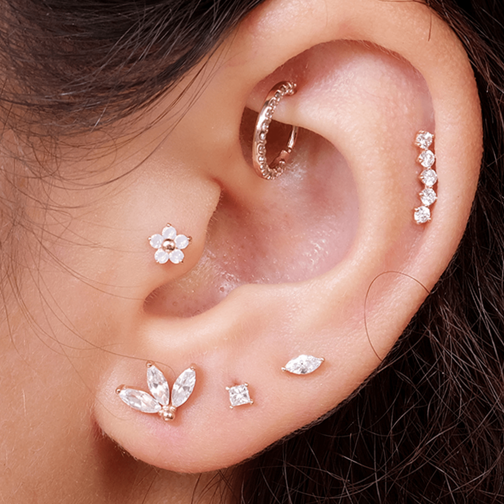 14k Yellow Gold Princess Cut Cubic Zirconia Flat Back Stud Earrings - Perfect for Weddings, Parties & Everyday Elegance