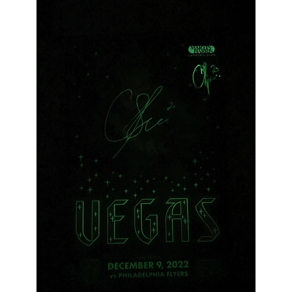 Chandler Stephenson Vegas Golden Knights Autographed Glow in the Dark 11x17 Poster Photo - Signed Memorabilia for Hockey Fans, Man Cave Decor, Sports Collectibles Gift