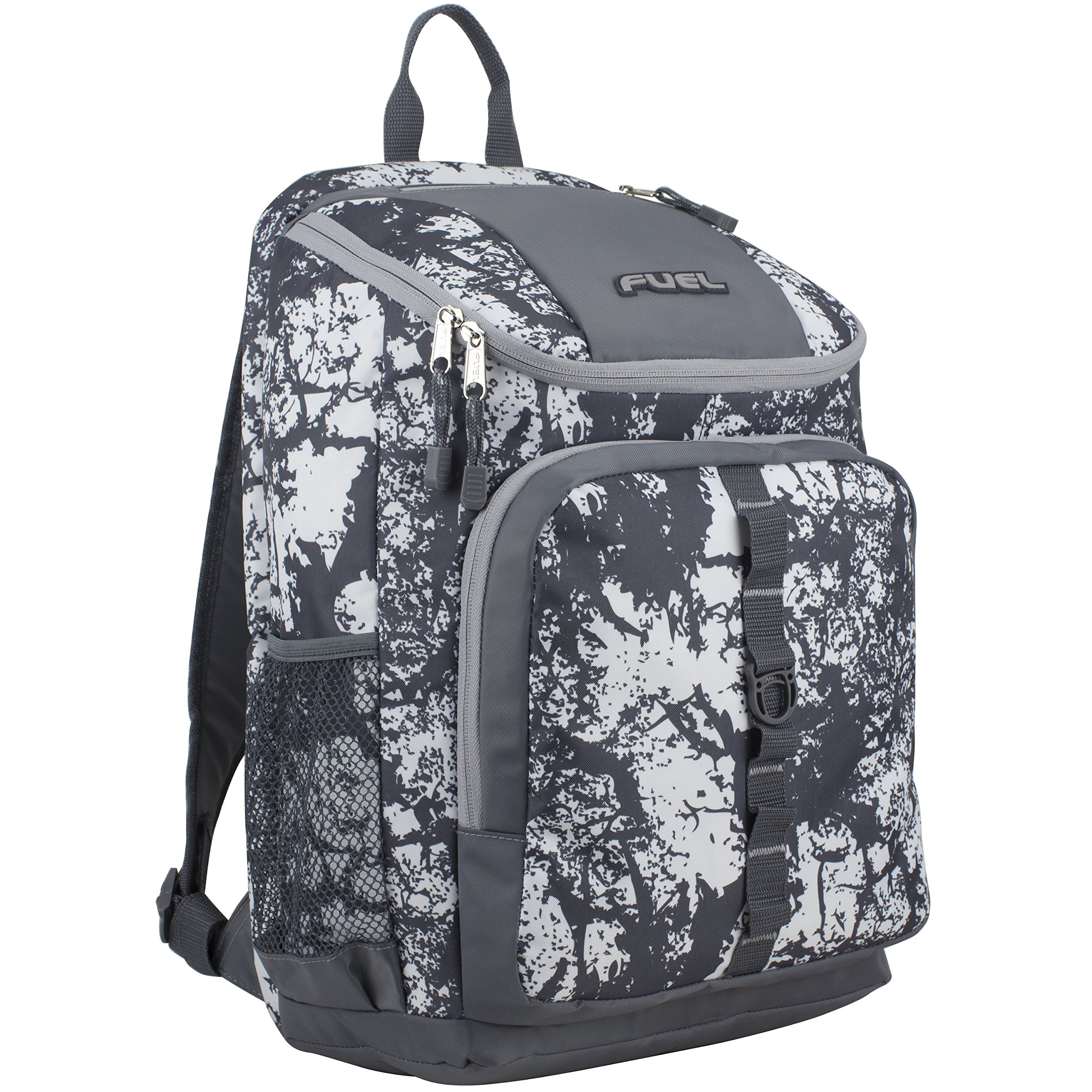 FUEL Wide Mouth Sports Backpack with Laptop Compartment - Waterproof Travel Backpack for Work, Gym, Hiking & Outdoor Adventures - Gray Flannel/Soft Silver - Perfect for Business Trips, College & Daily Commute