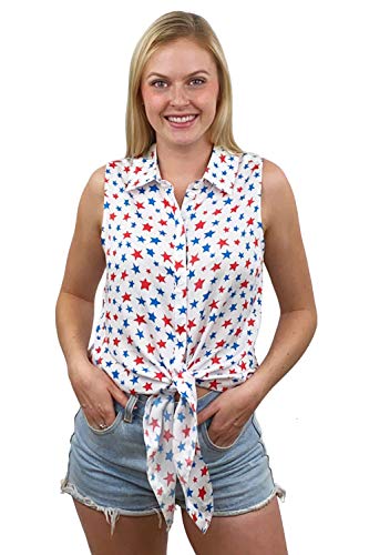Land of Liberty Tie Front (White)