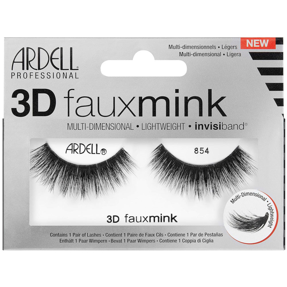 Ardell 3D Faux Mink Lashes 854 - Natural Looking False Eyelashes for Everyday Wear & Special Occasions