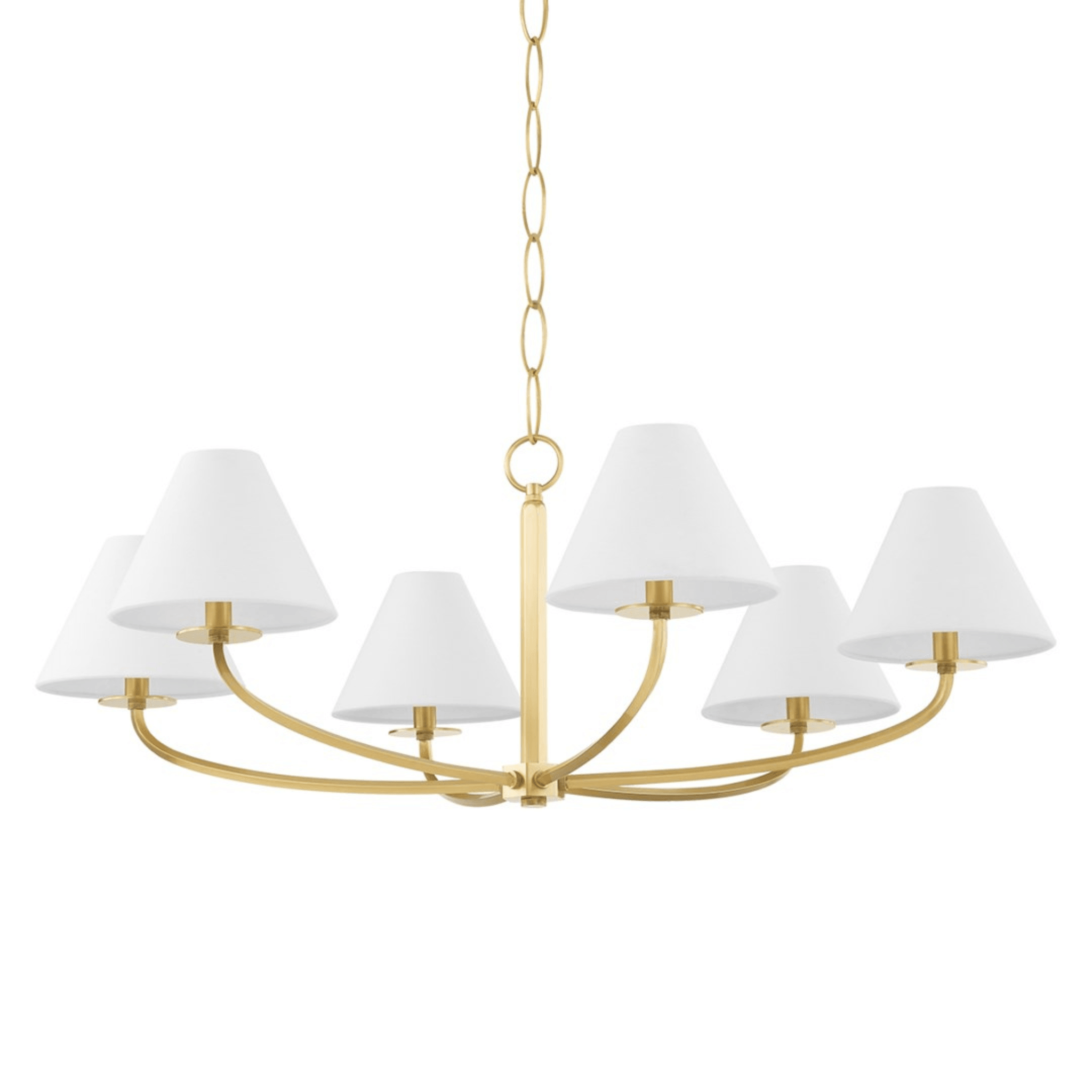 Vintage Aged Brass Stacey Chandelier - 24