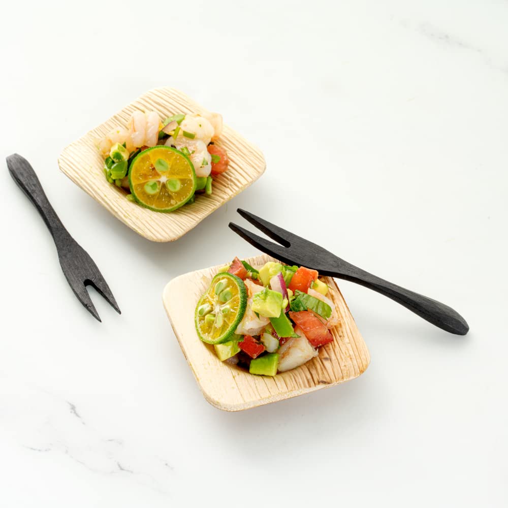 Restaurantware Indo 2.4 Inch Square Palm Bowls - 100 Pack Microwave Safe & Freezer Friendly Sustainable Areca Leaf Bowls for Hot & Cold Foods | Eco-Friendly Disposable Bowls for Parties, Catering & Outdoor Dining