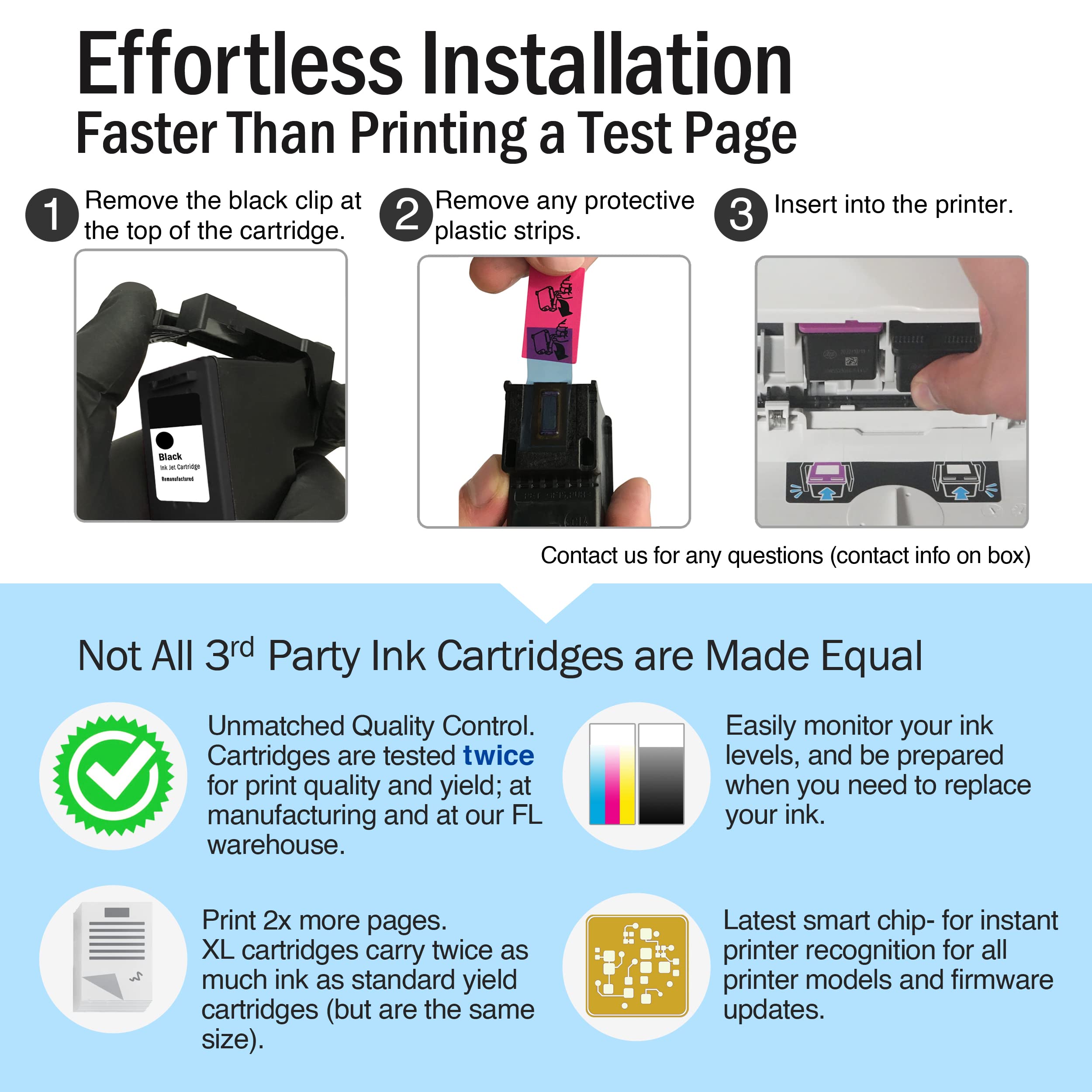 Limeink Remanufactured HP 63XL Ink Cartridges - 6-Pack Replacement for HP 63 & 63XL - Compatible with OfficeJet 3830 Printers - Perfect for Home Office Printing & School Projects