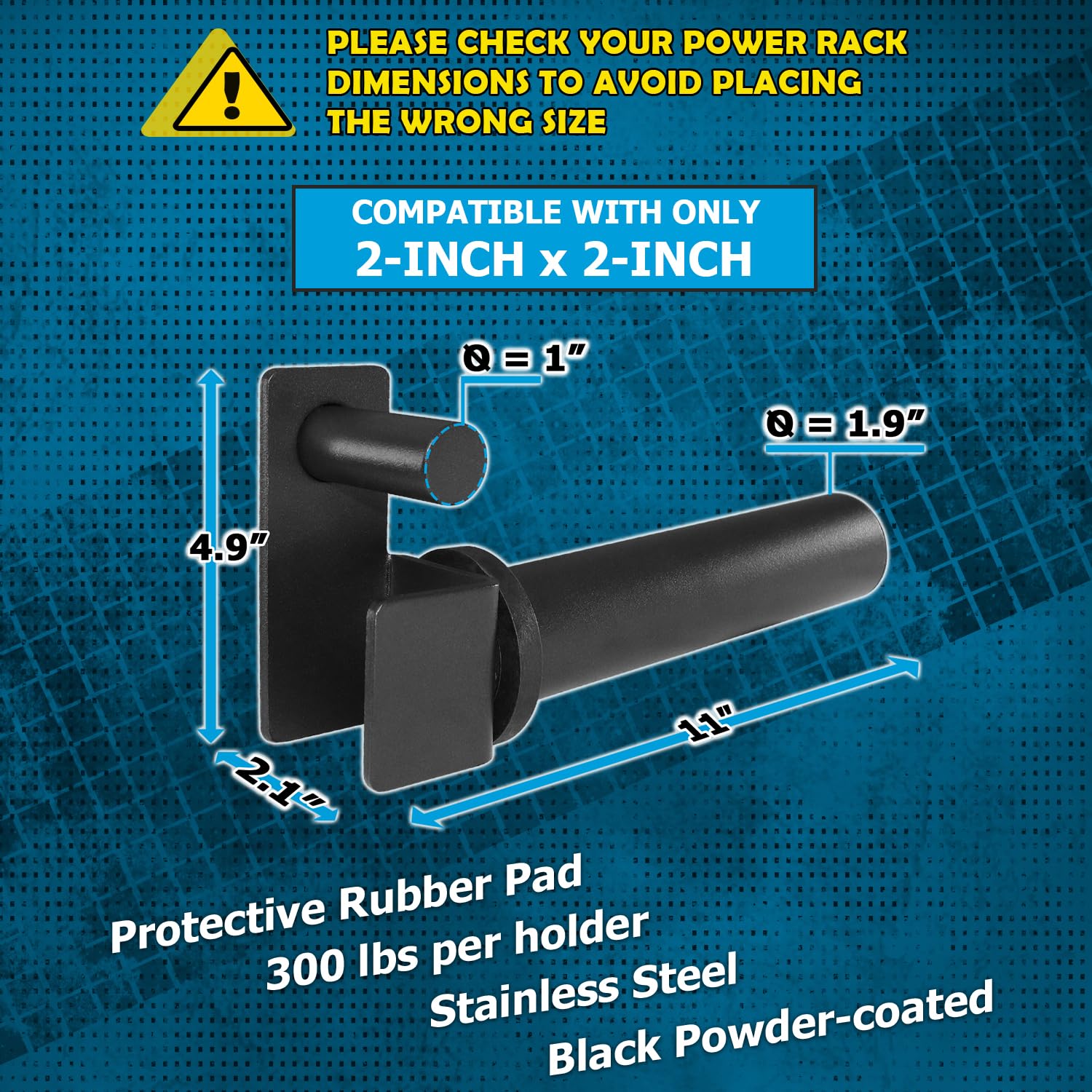 A2ZCARE Weight Plate Holder Attachment for Power Cage Rack - Olympic Weight Plate Storage Organizer (Fits 2-inch Plates) - Perfect for Home Gym & CrossFit Training