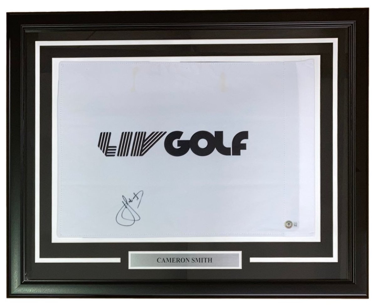 Cameron Smith Autographed Framed LIV Golf Flag - Limited Edition Collectible for Golf Fans & Memorabilia Enthusiasts - Perfect for Home, Office, or Man Cave Decor