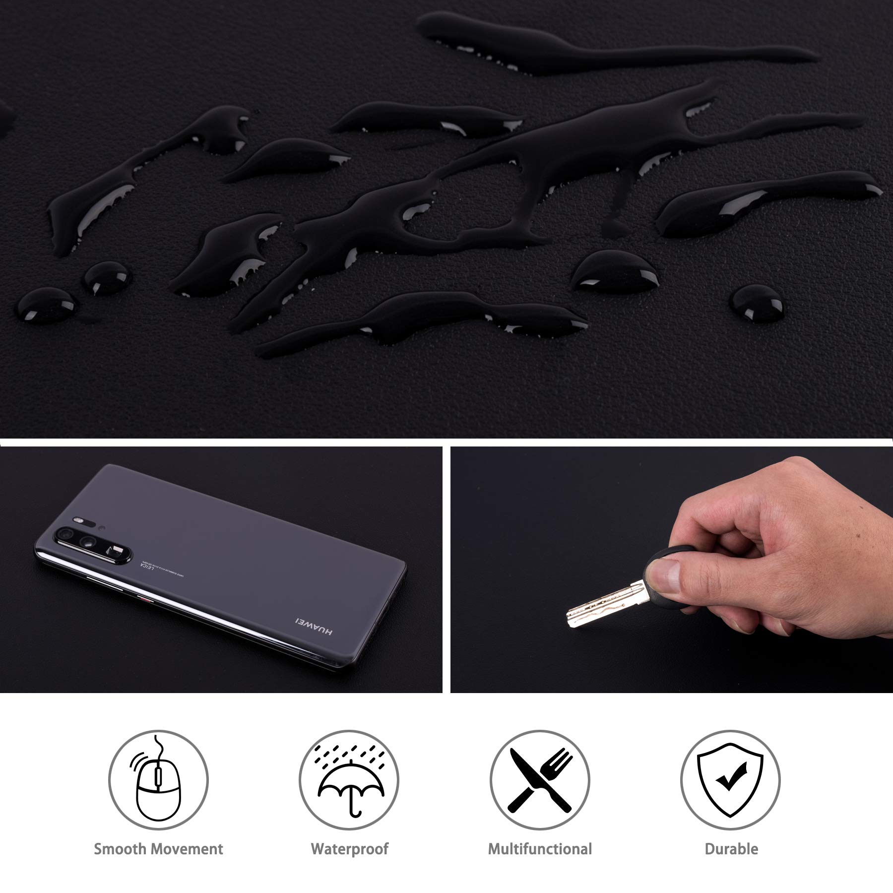 Premium PU Leather Waterproof Desk Pad Protector - Dual-Sided Office Writing Mat for Home & Work (35.4