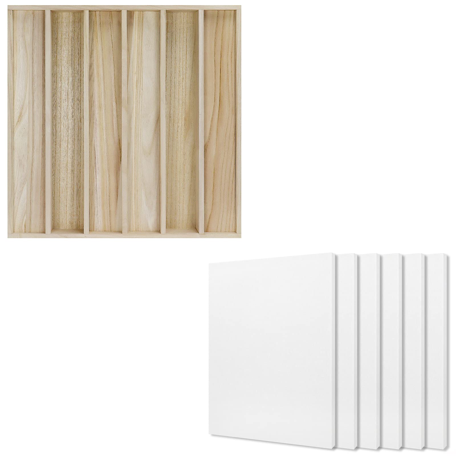 BXI Acoustic Panels 24x24x2.8 Inches Sound Absorber & Diffuser - Set of 6 Noise Reduction Foam Panels for Home Studio, Office, and Theater Soundproofing - 31.5x23.6x3/8 Inches Each Panel