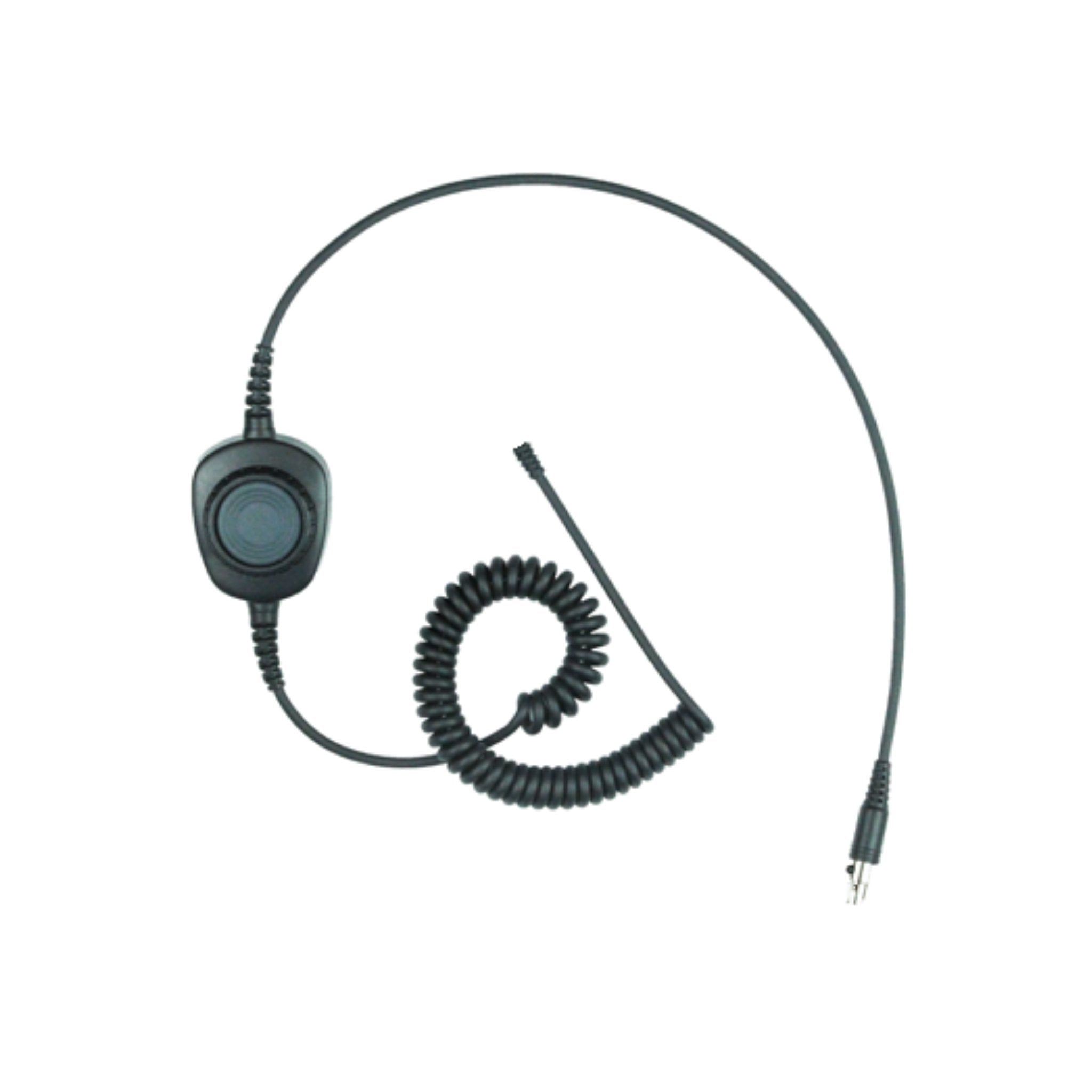 Atlantic Radio HS PTTCAB Detachable Coil Cable with Inline PTT & Removable Rings - Durable Communication Headset Accessory for Two-Way Radios, Military, Security & Outdoor Activities