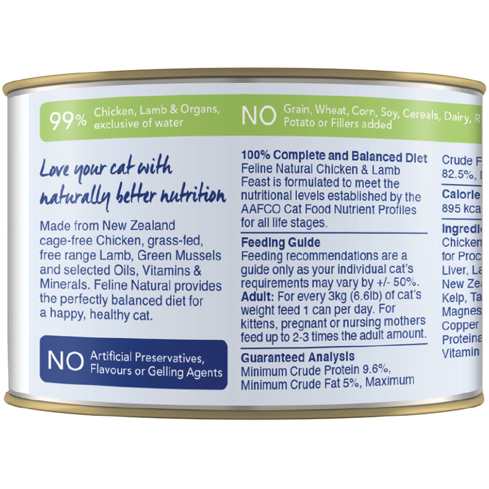 Feline Natural Grain-Free Canned Cat Food - Chicken & Venison, Chicken & Lamb Recipe, 6oz - High Protein Wet Cat Food for Indoor & Outdoor Cats - Perfect for Mealtime & Special Treats