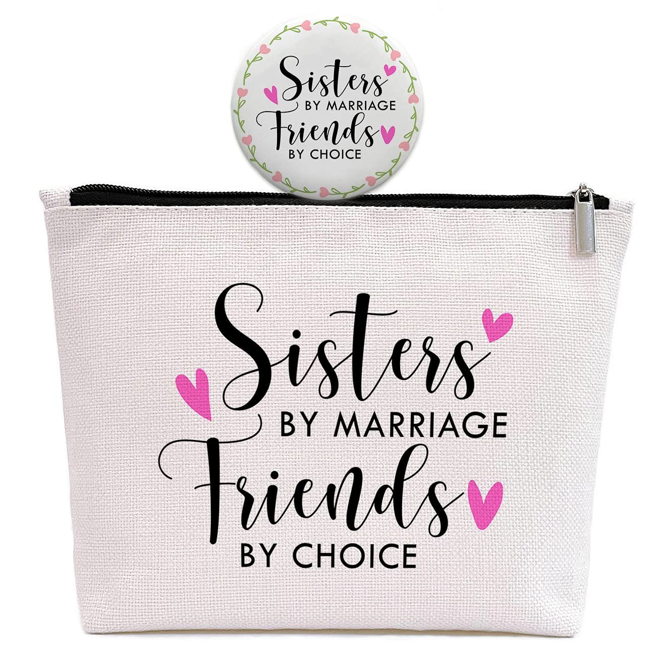 Best Sister-in-Law Gift Ideas - Wedding, Birthday & Christmas Presents - Personalized Makeup Bag for Sister-in-Law - Perfect for Bridal Shower, Anniversary & Special Occasions