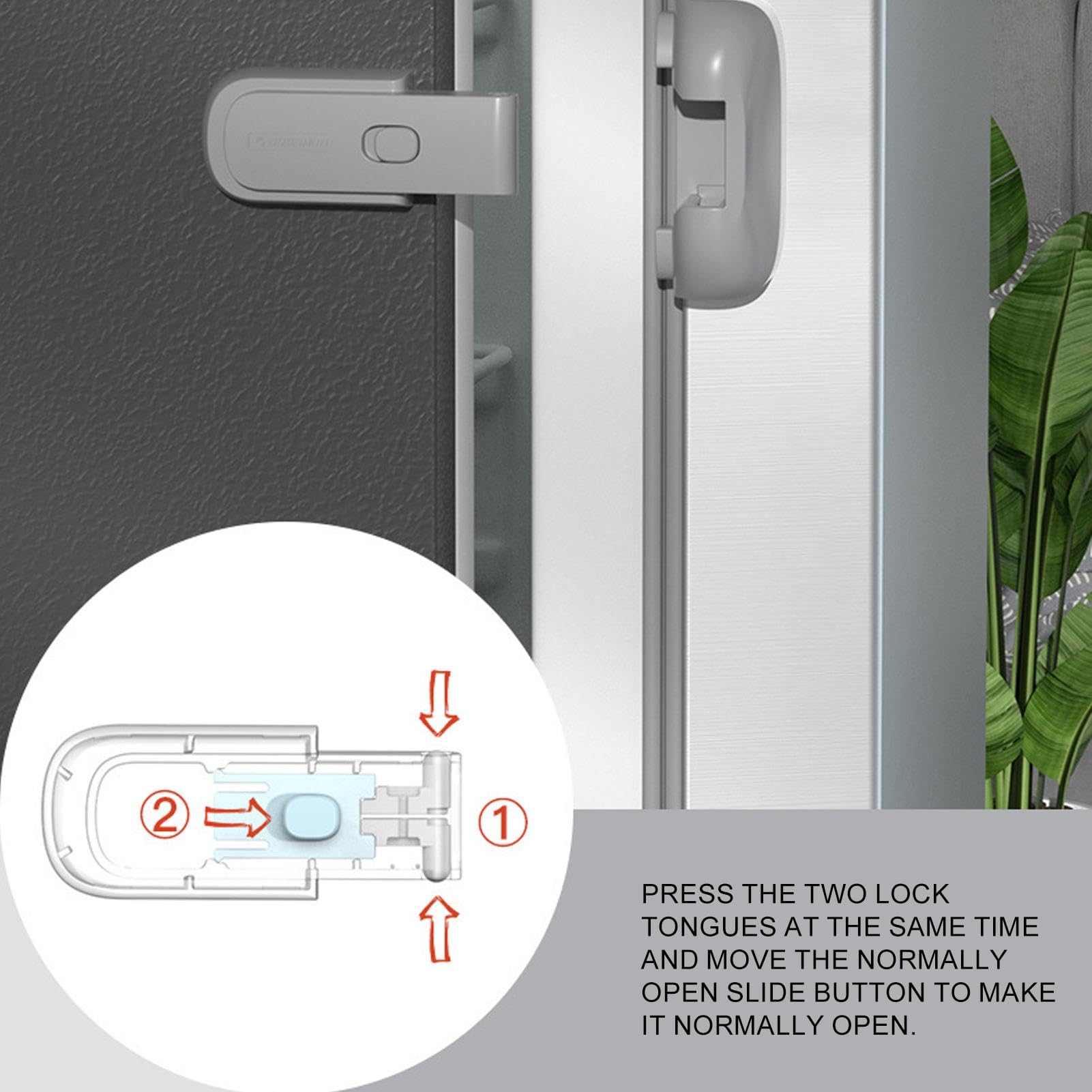 Child Safety Fridge Locks - Self-Adhesive Baby Proof Refrigerator Lock | Secure Multifunctional Door Latch for Home Kitchen Safety | Perfect for Toddler Protection & Pet Proofing