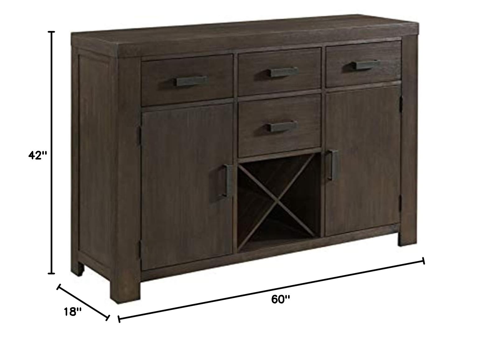 Picket Jasper Server - Rustic Wood Sideboard for Dining Room
