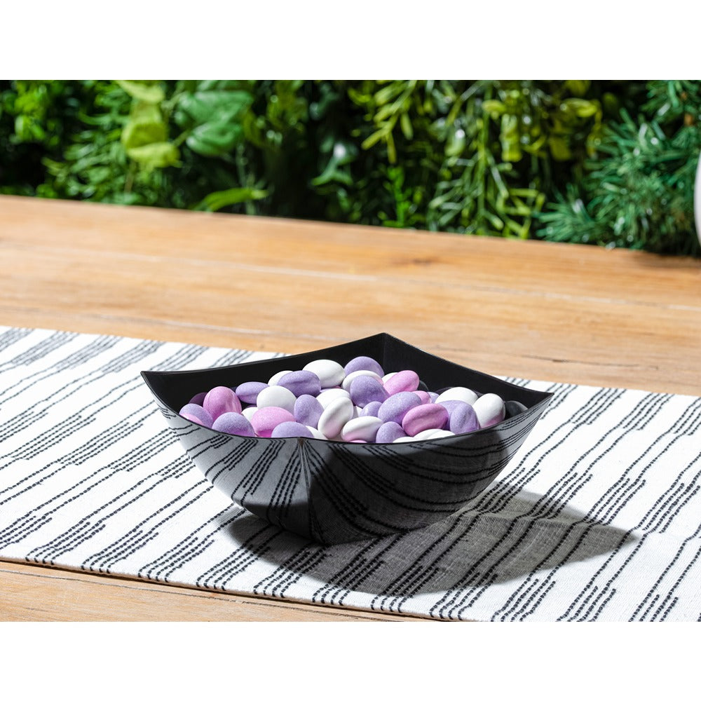 Square Black Serving Bowls - Set of 4 - Modern Dinnerware for Salads, Pasta, Snacks & Entertaining - Dishwasher Safe Kitchen Essentials