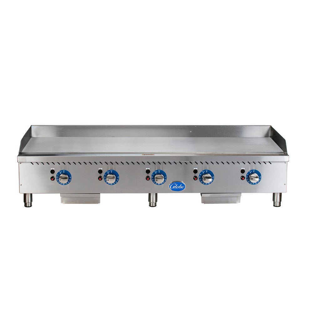 Globe GG60TG 60-Inch Commercial Thermostatic Control Gas Griddle for Restaurants, Diners & Food Trucks – Perfect for Pancakes, Burgers & Large Batch Cooking