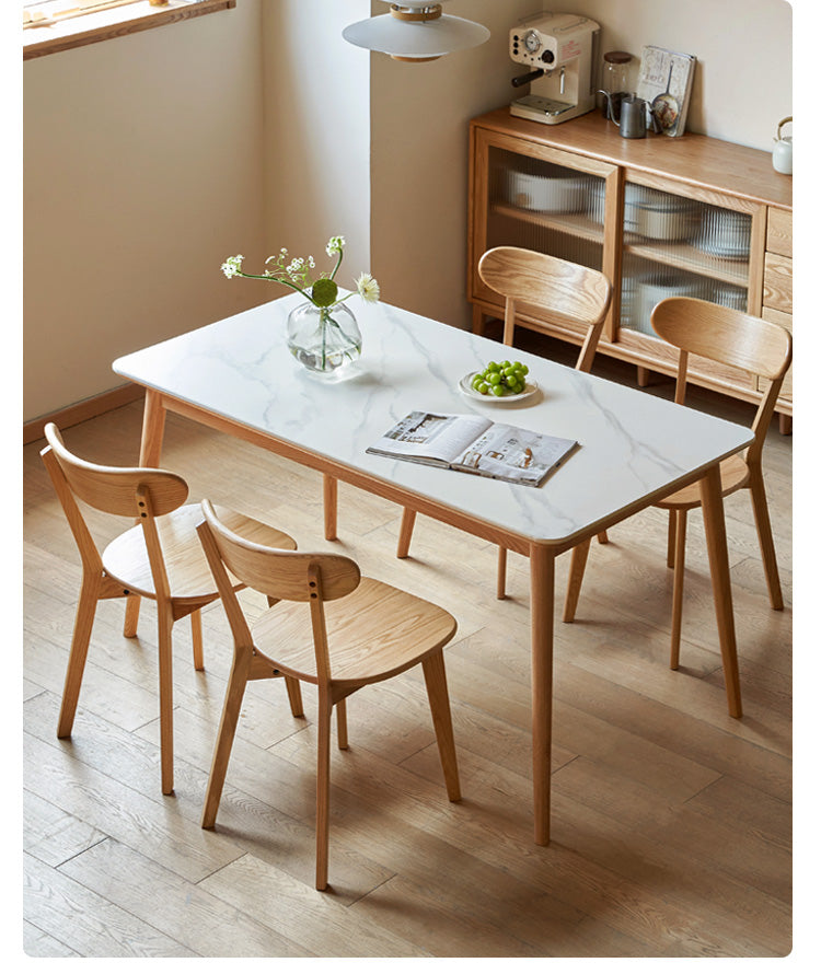 Solid Wood Dining Chair with Curved Backrest - Oak, Cherry, Beech Wood Options - Perfect for Kitchen, Dining Room & Restaurant Seating