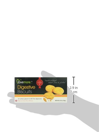 Lovemore Gluten-Free Digestive Biscuits - 6.17oz Healthy Snack for Weight Loss & Digestion - Perfect for Tea Time, Office Snacks & Travel