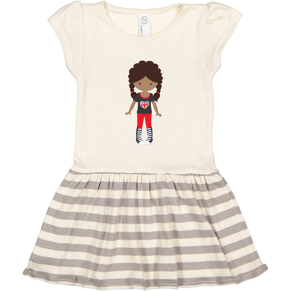 Inktastic African American Girl Toddler Dress - Cute London Fashion Outfit for Baby Girls - Perfect for Parties, Photos & Special Occasions