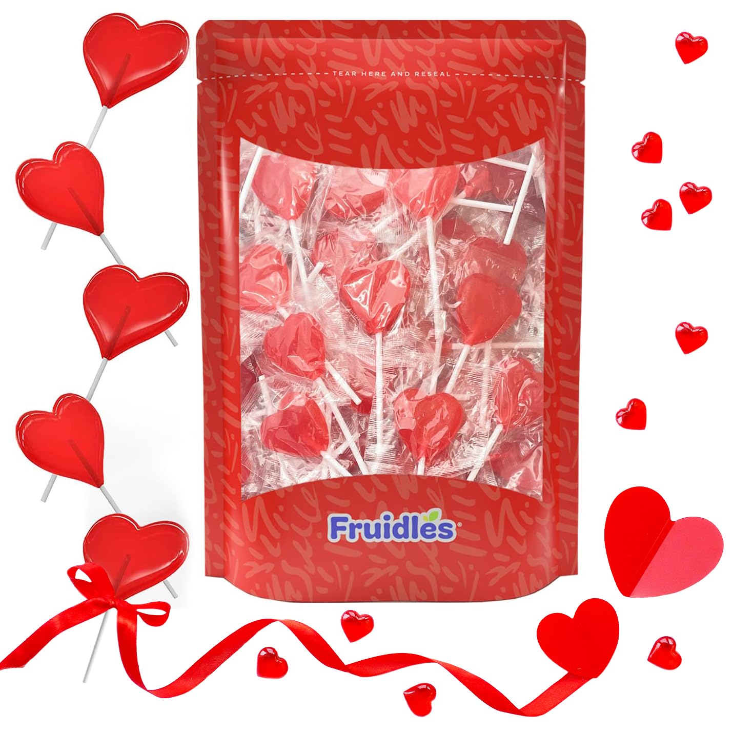 Valentine's Heart Lollipops Candy - Individually Wrapped Bulk 20lbs (12g Each) - Perfect for Valentine's Day Gifts, Party Favors & Sweet Treats