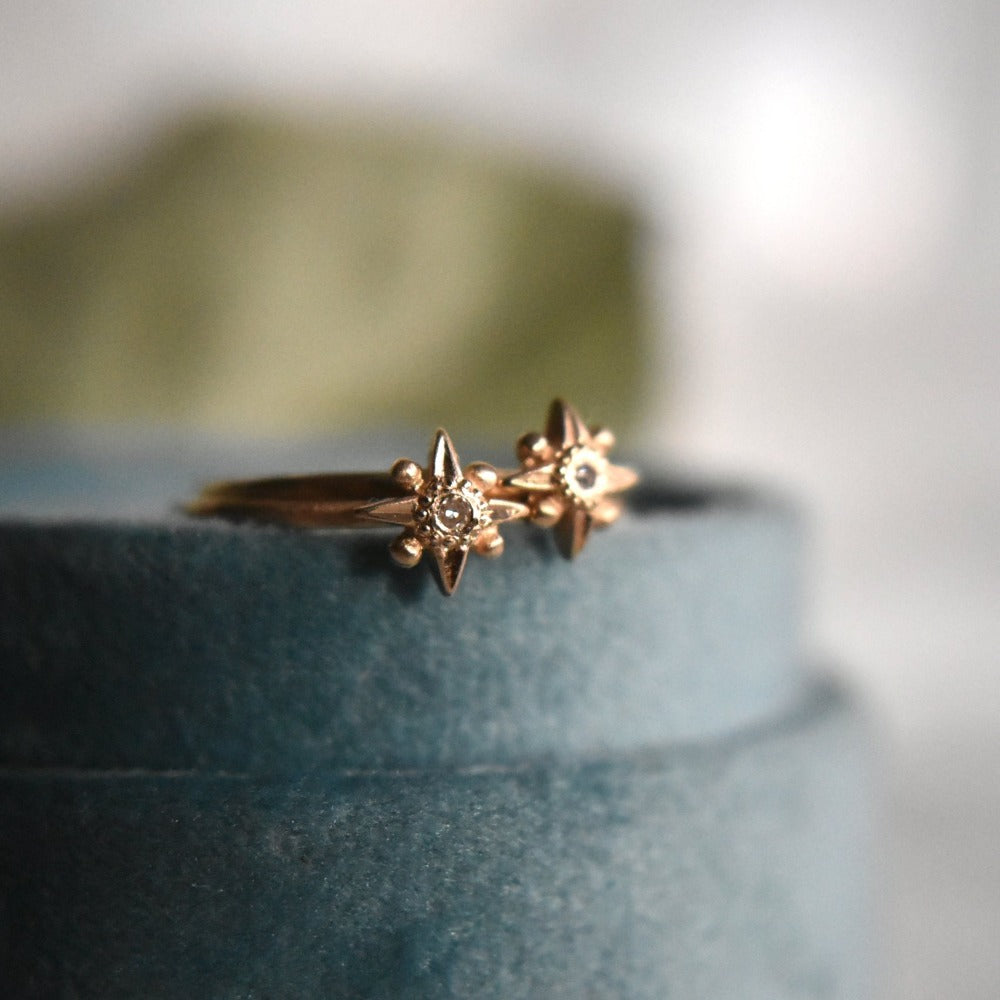 Diamond Polaris Star Ring - Elegant 925 Sterling Silver Jewelry for Women | Perfect for Engagement, Wedding, Anniversary & Special Occasions