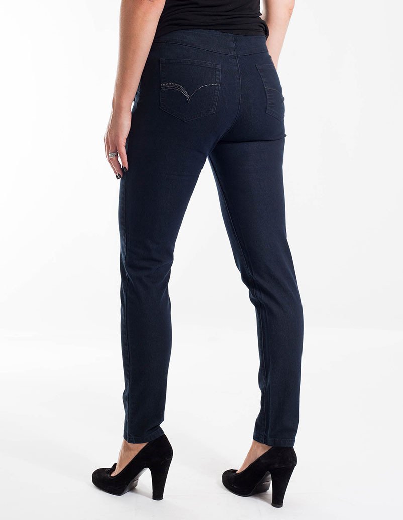 Vassalli Women's Skinny Stretch Pull On Jeans - High Waist Comfort Pants for Work, Travel & Everyday Wear