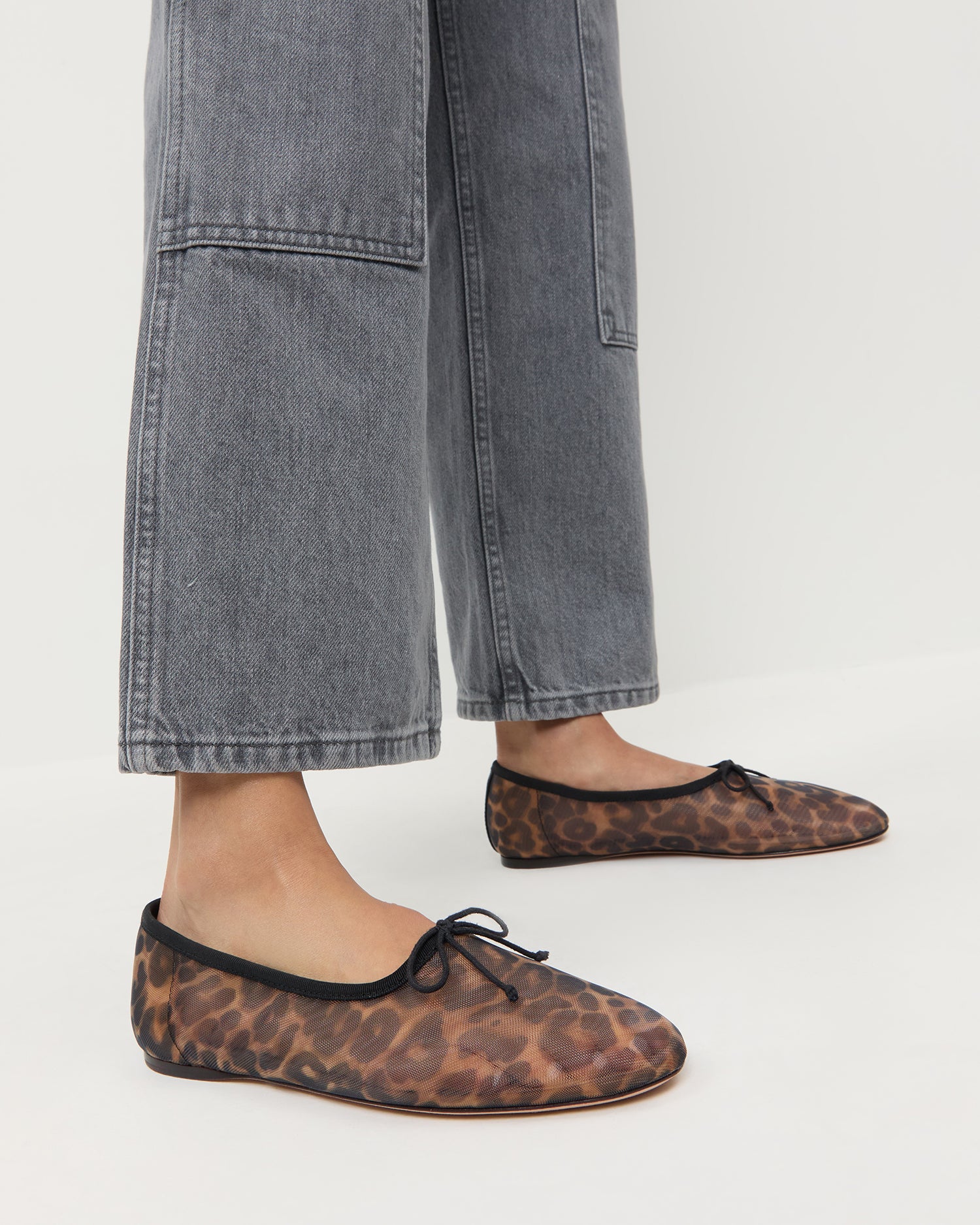 Landon Leopard Mesh Ballet Flats for Women - Comfortable Slip-On Shoes for Dance, Work & Casual Wear