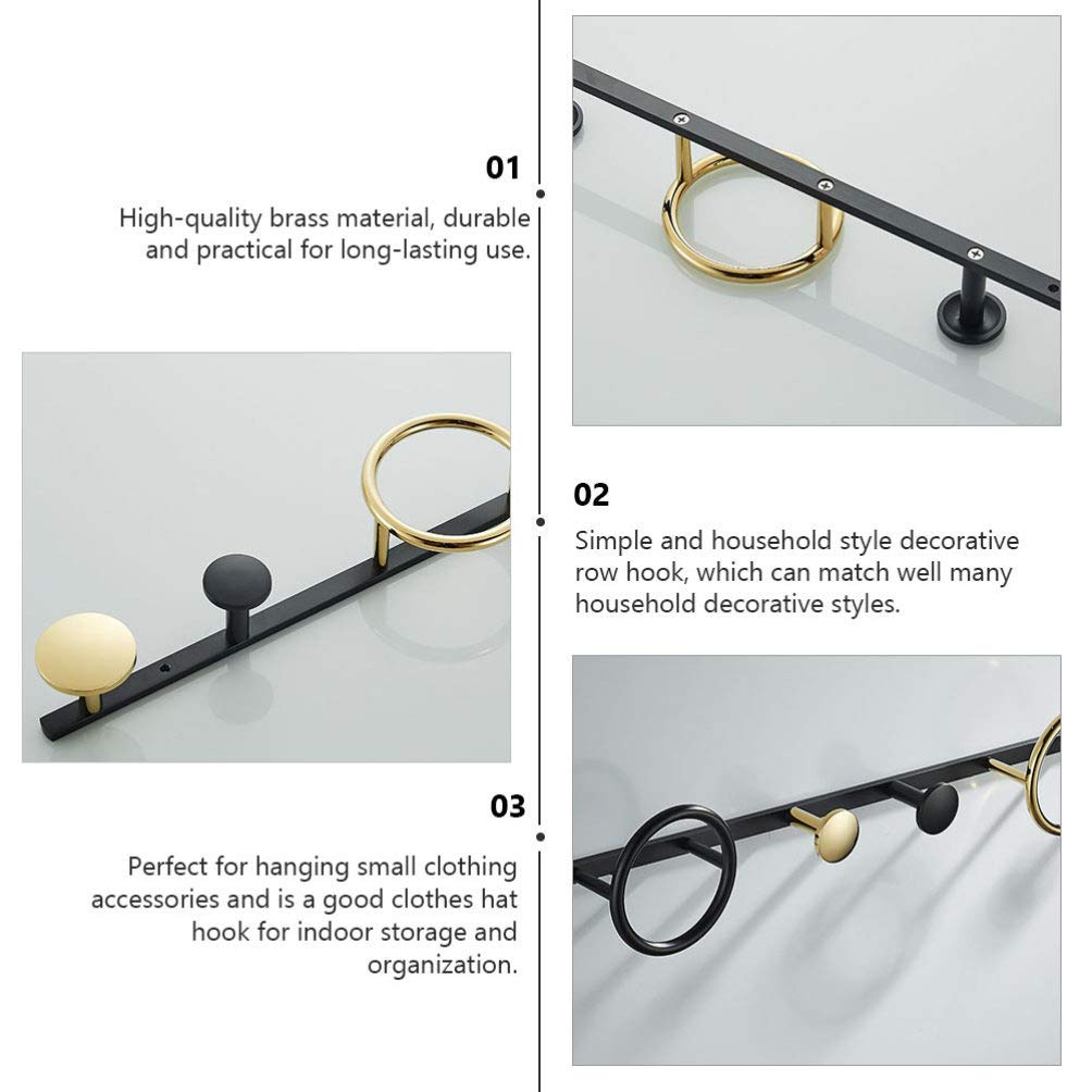 1pc Brass Wall Coat Hook - Elegant Bathroom & Entryway Hanging Hook for Clothes, Hats & Accessories | Space-Saving Door Mounted Row Hooks | Modern Home Decor for Bedroom, Hallway & Closet Organization