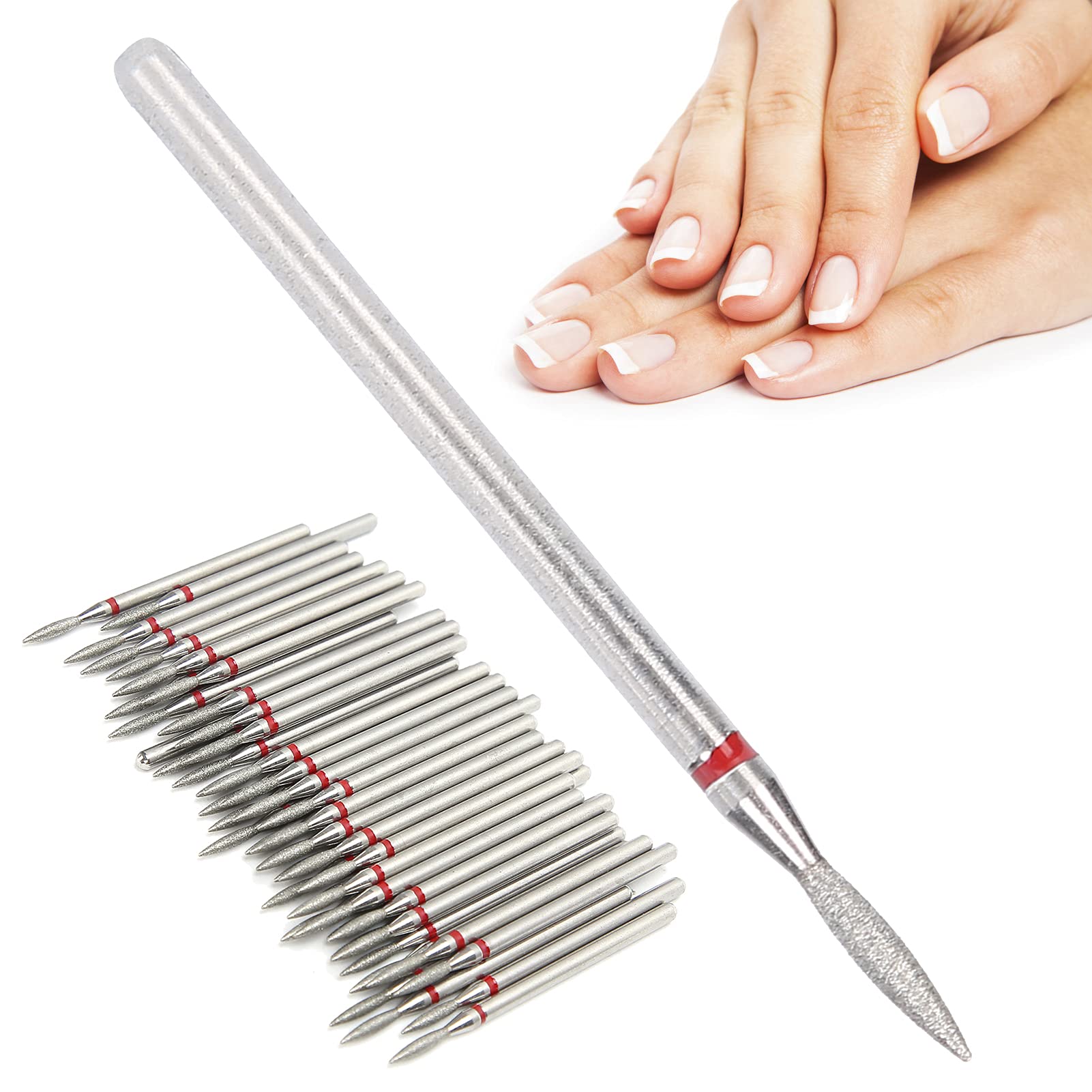 Professional 50pcs Nail Grinding Bits Set - 1.8mm Nail Polishing Heads for Electric Nail Drill, Home Salon & Manicure Pedicure Accessories (F-1.8mm) | Perfect for DIY Nail Art, Acrylic Gel Extensions & Nail Care at Home