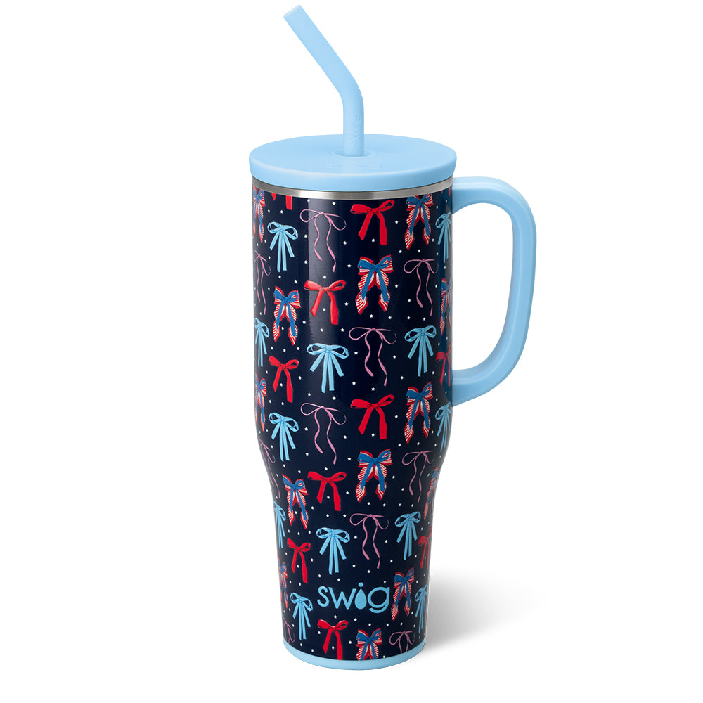 Miss Independence Mega Mug 40oz - Large Insulated Tumbler with Lid & Straw - Perfect for Coffee, Tea & Cold Drinks - Great for Office, Travel & Outdoor Adventures