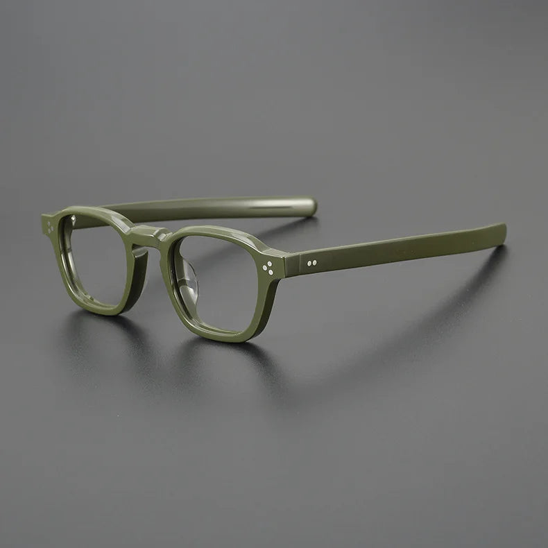 Unisex Black Acetate Square Full Rim Eyeglasses 8012 - Stylish & Durable for Work, Reading & Everyday Wear