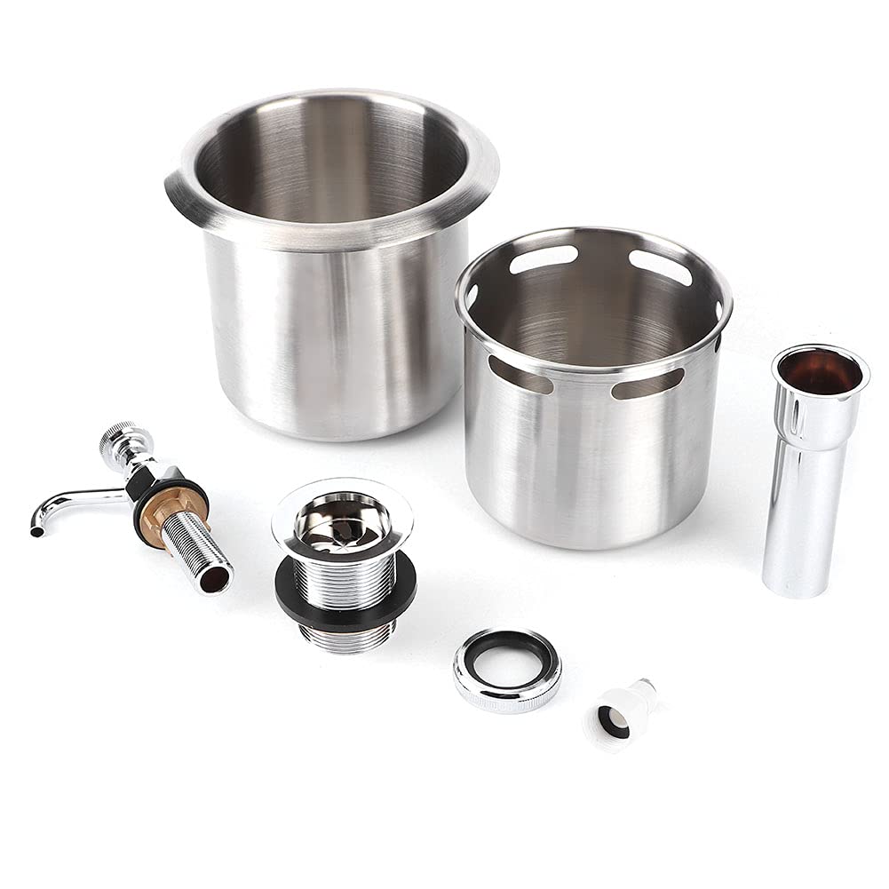 Premium Stainless Steel Coffee Shop Faucet - Commercial Bar Counter Sink Set with Brass Fittings for Kitchen & Washing Equipment | Ideal for Cafes, Restaurants, and Coffee Bars