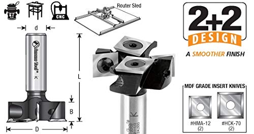 Amana Tool RC-2247 Spoilboard Router Bit 2+2 Flute 1-1/4