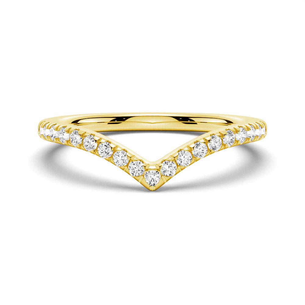 Exquisite Curved V Moissanite Wedding Band for Women - Elegant & Durable Engagement Ring - Perfect for Bridal, Anniversary & Special Occasions