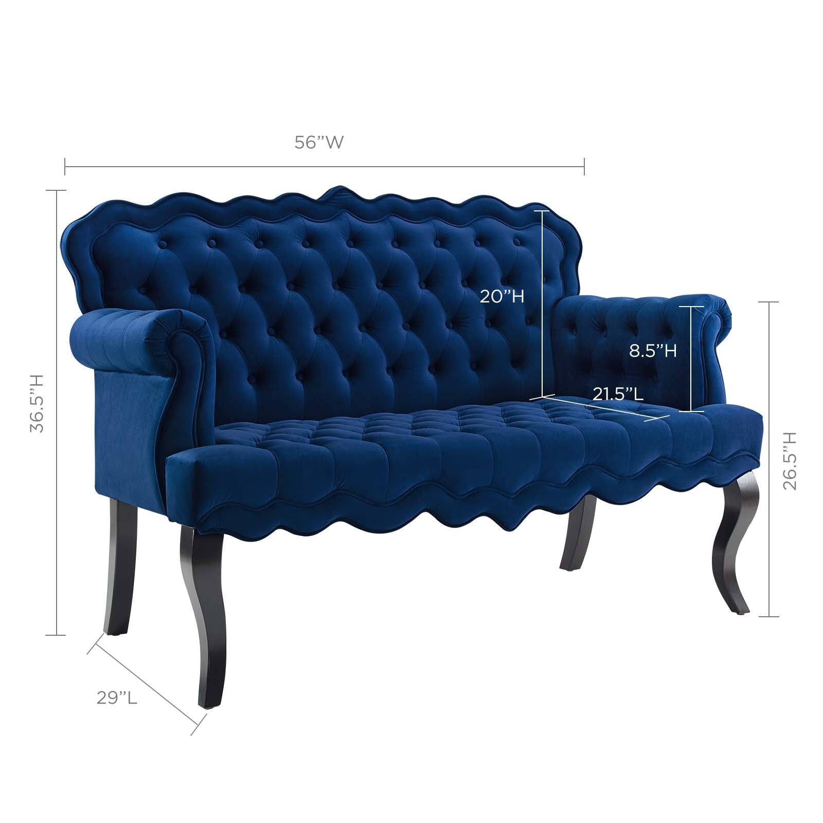 Luxury Viola Chesterfield Button Tufted Loveseat - Performance Velvet Upholstered Settee Sofa for Living Room, Lounge & Home Theater Seating