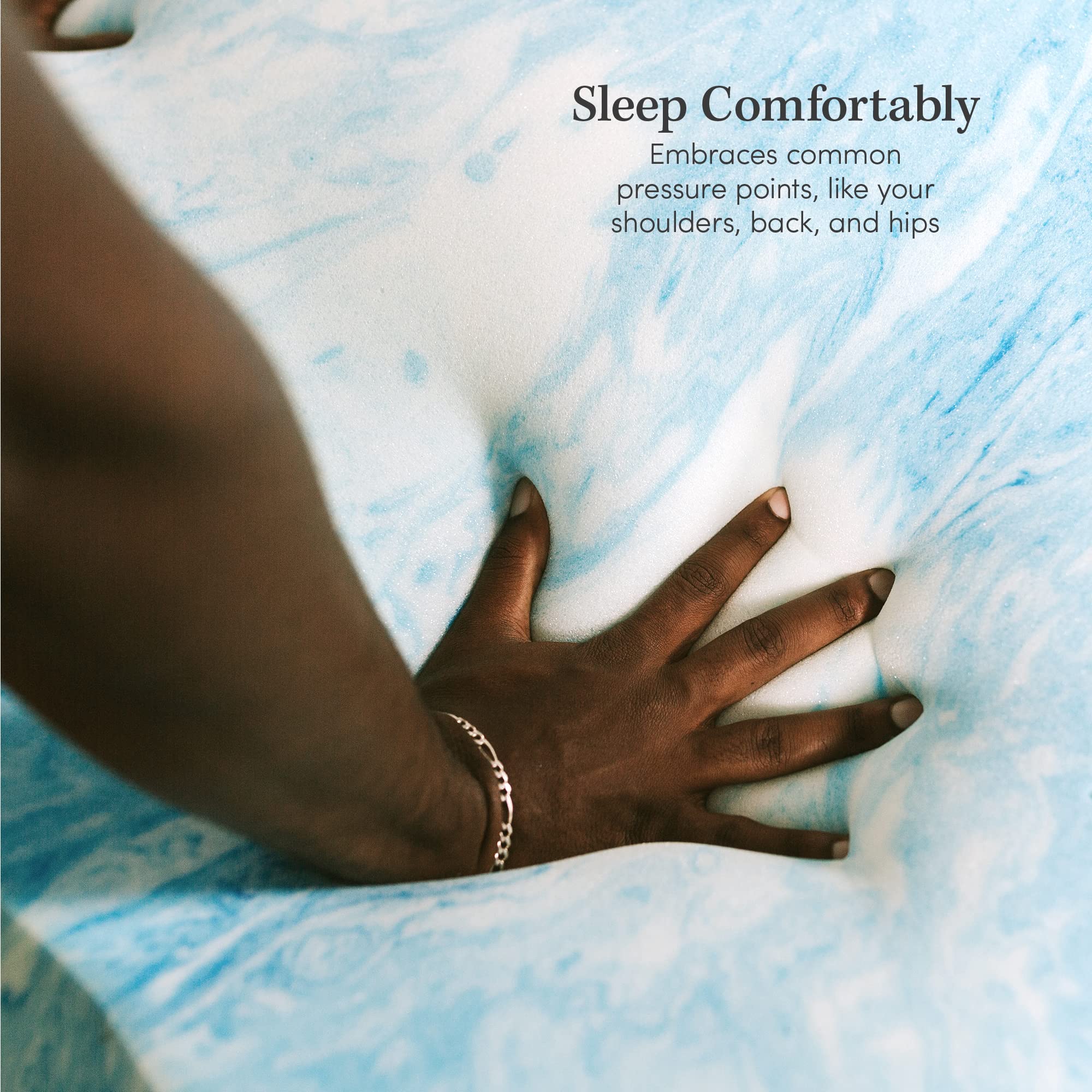 eLuxurySupply 3 Inch Memory Foam Mattress Topper - Cooling Temperature Regulating Mattress Pad - 2 lb Density High Support - CertiPUR-US Certified - Cali King Size - Perfect for Hot Sleepers & Back Pain Relief