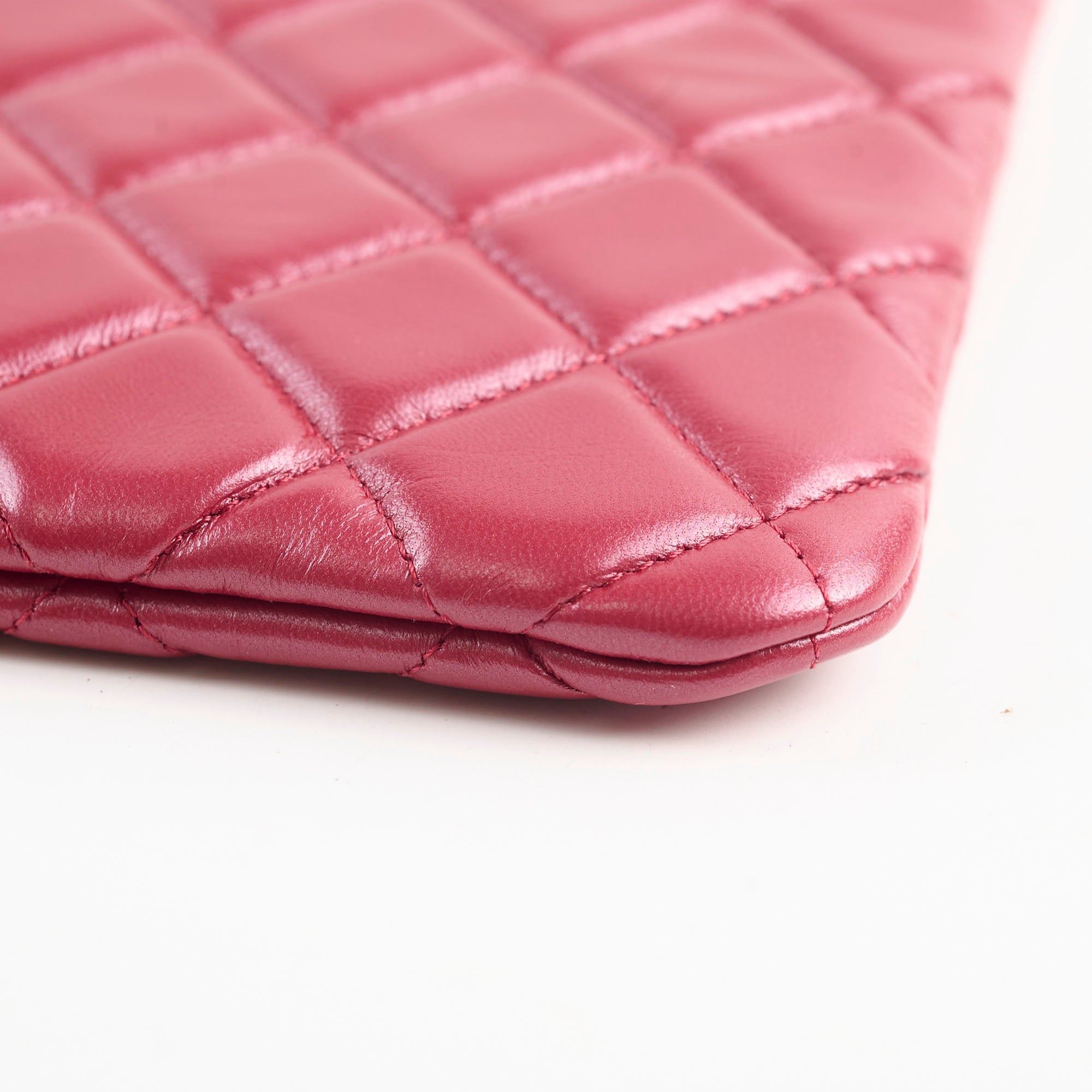 Chanel Red Lambskin O Case Clutch Bag - Luxury Designer Crossbody Wallet for Women | Perfect for Evening Parties, Date Nights & Special Occasions