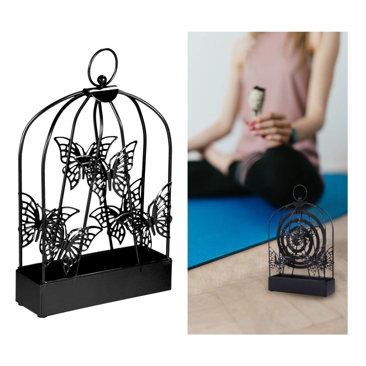 Operitacx Butterfly Shaped Incense Holder - Elegant Incense Tray & Bracket for Aromatherapy, Meditation, Yoga, and Home Decor