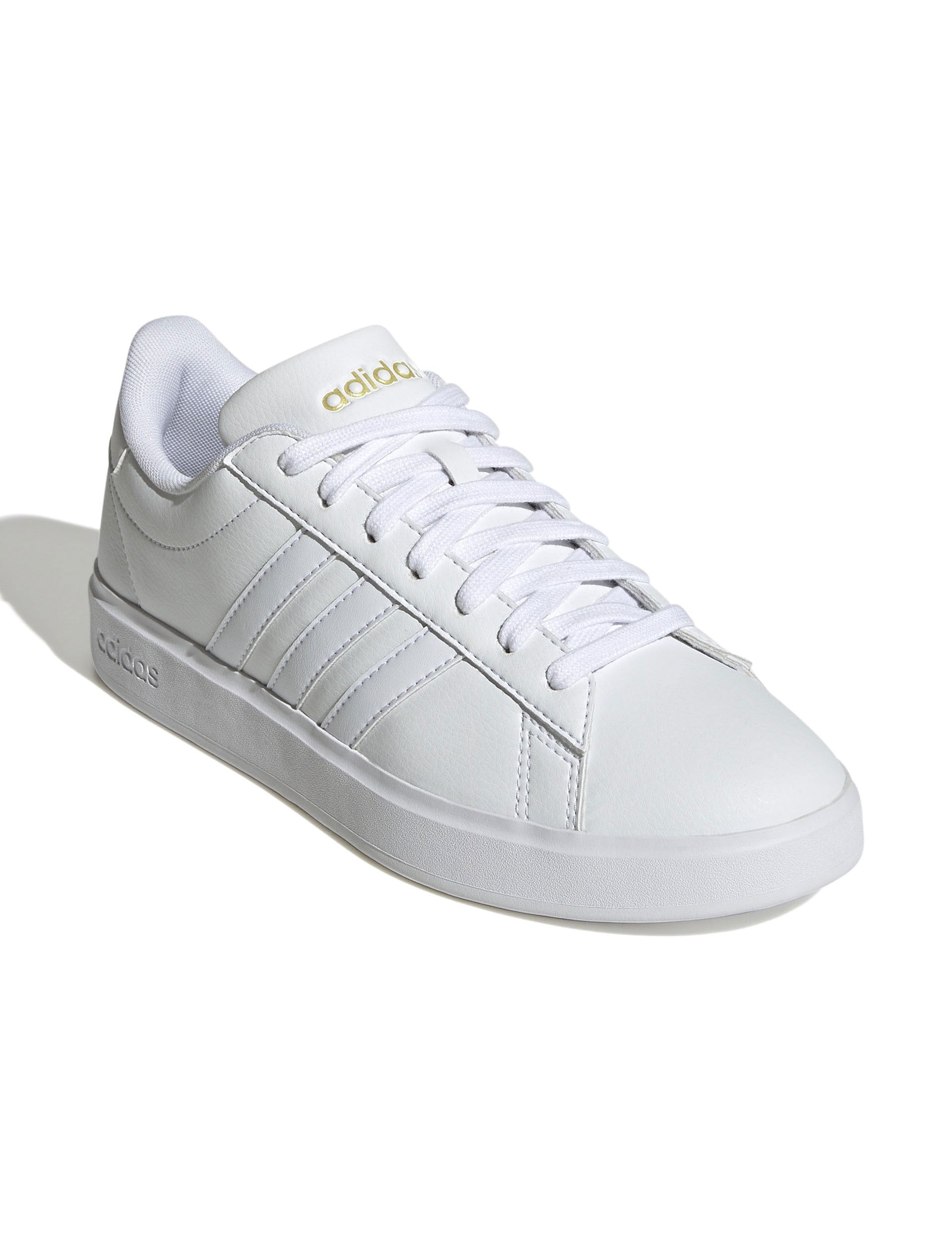 Adidas Grand Court 2.0 Sneakers - Cloud White/Gold Metallic - Comfortable Tennis Shoes for Men & Women - Perfect for Casual Wear, Gym & Outdoor Activities
