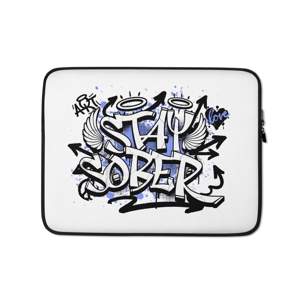 Stay Sober Graffiti Laptop Sleeve 13-15 Inch - Stylish Protective Case for MacBook & Notebook - Perfect for School, Work & Travel