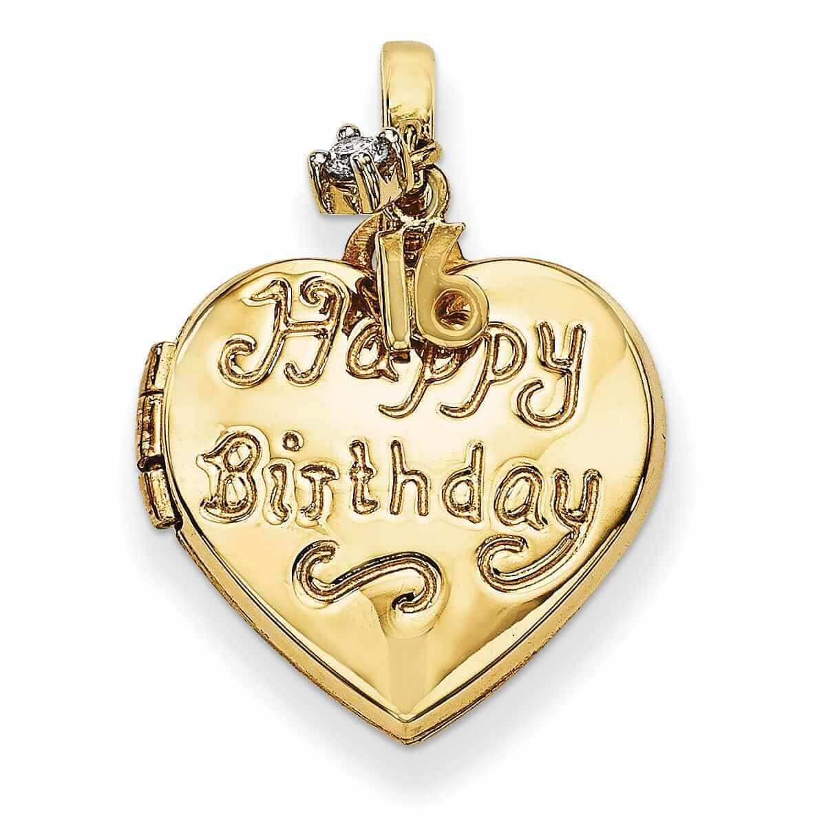 14K Gold Heart Locket Necklace - Happy 16th Birthday Gift for Daughter, Sweet 16 Jewelry for Teens - Perfect for Birthdays, Anniversaries & Special Occasions